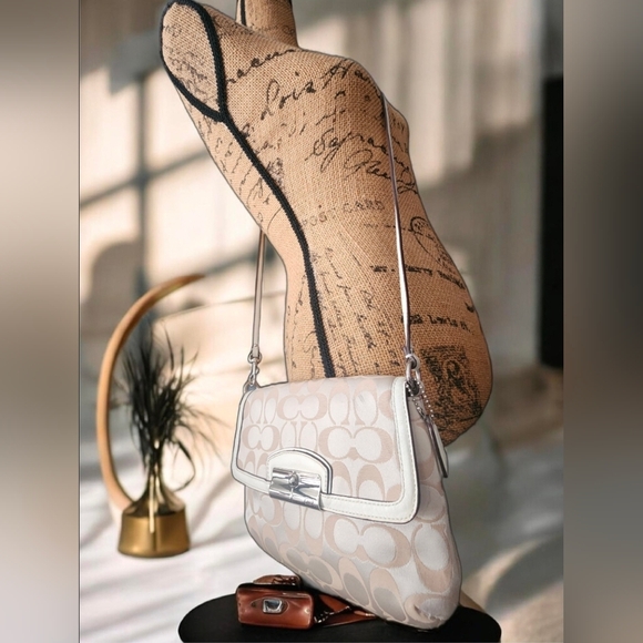 Coach Kristin Signature Sateen Flap Crossbody Style No. F48983 - Picture 10 of 12